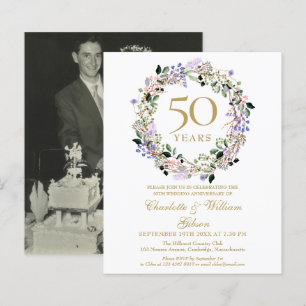 Lámina Invitación de foto de aniversario número 50 de pre