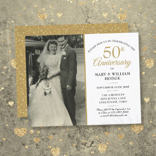Lámina Invitación de foto de boda de aniversario de cualq