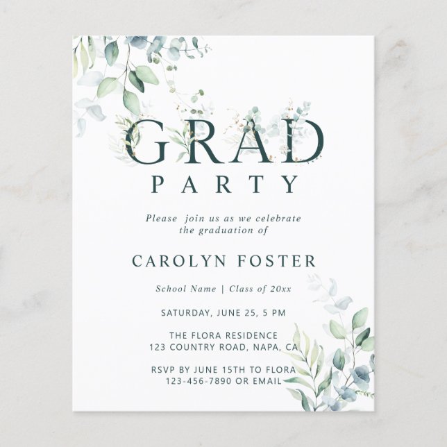 Lámina Invitación de foto del Partido de Graduación Botán (Anverso)