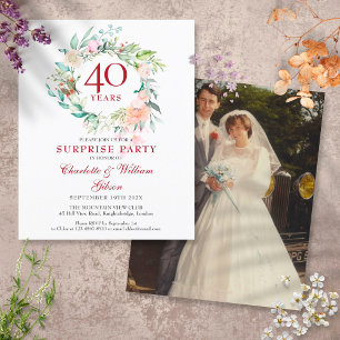Lámina Invitación de foto para fiesta sorpresa del 40 ani