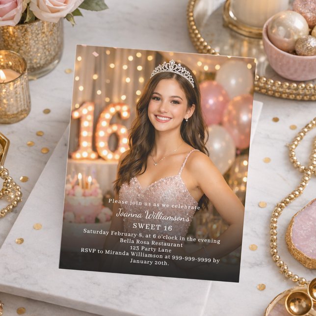 Lámina Invitación de foto para Sweet 16 (Subido por el creador)