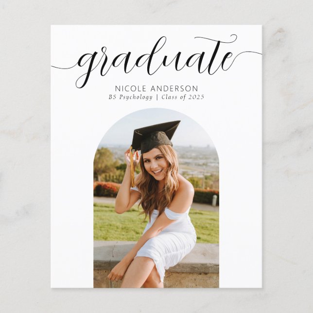 Lámina Invitación de fotografía de arco de guiones gradua (Anverso)