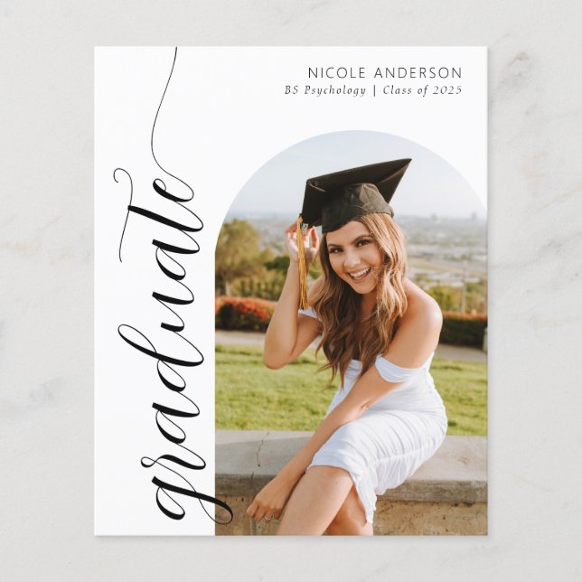 Lámina Invitación de fotos de graduados de guión moderno  (Anverso)