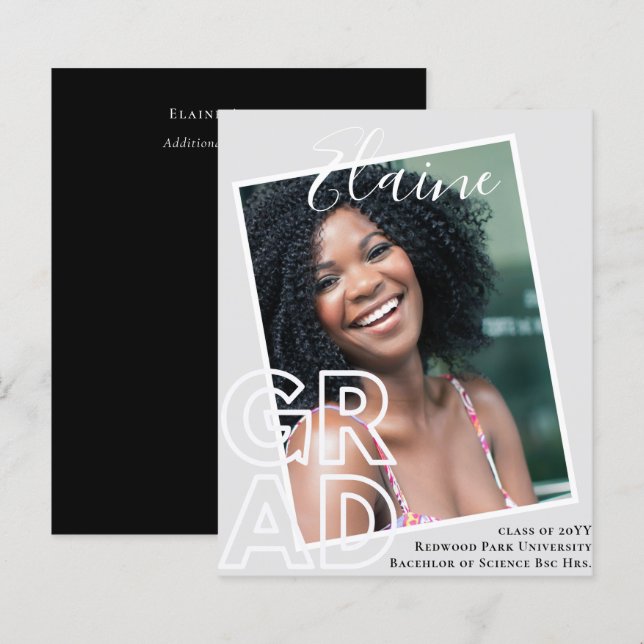 Lámina INVITACIÓN DE FOTOS GRANDES DE PRESUPUESTO Gracias (Anverso / Reverso)