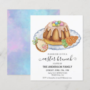 Lámina Invitación de galleta de pastel de acuarela de Bru