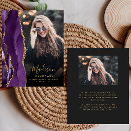 Lámina Invitación de Grad Oscuro de Foto de Agate Púrpura