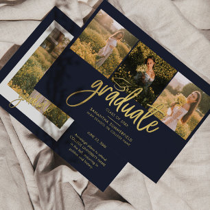 Lámina Invitación de grado de Collage de fotos de graduac