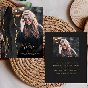 Lámina Invitación de Grado de Fotografía de Agate de Oro 