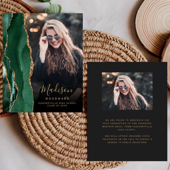 Lámina Invitación de Grado Oscuro de la Foto del Agate Ve (Subido por el creador)