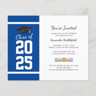 Lámina Invitación de graduación 2026 azul para fiesta de
