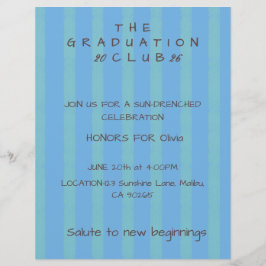 Lámina Invitación de graduación a rayas de cabaña editabl