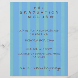 Lámina Invitación de graduación a rayas de cabaña editabl