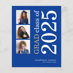 Lámina Invitación de graduación azul del presupuesto 3 fo