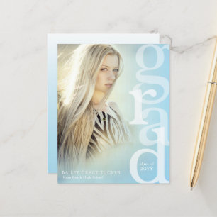 Lámina INVITACIÓN de Graduación Azul del Presupuesto de S