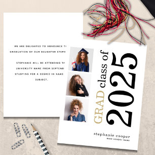 Lámina Invitación de Graduación Blanca de Presupuesto 3 f