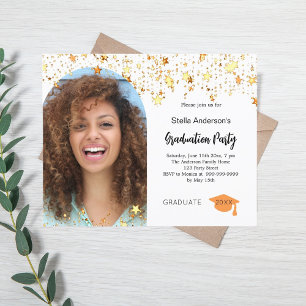 Lámina Invitación de graduación con arco de fotos de estr