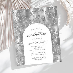 Lámina Invitación de graduación con arco floral glam plat
