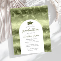 Invitación de graduación con arco geo glamoroso en