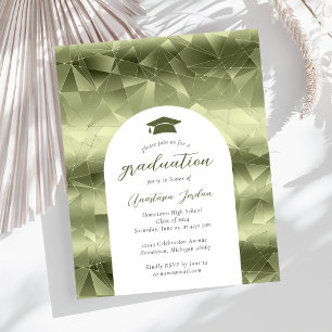 Lámina Invitación de graduación con arco geo glamoroso en