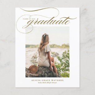 Lámina Invitación de Graduación con Caligrafía Elegante D