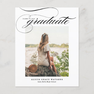 Lámina Invitación de graduación con caligrafía elegante n