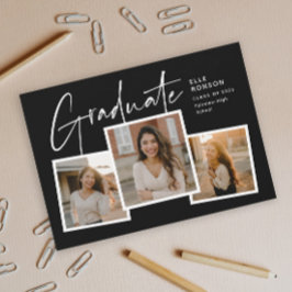 Lámina Invitación de graduación con collage de fotos y gu