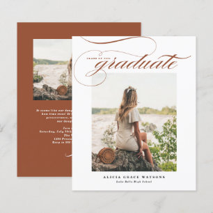Lámina Invitación de graduación con foto y caligrafía de 