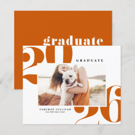 Lámina Invitación de Graduación con Tipografía Negrita Or