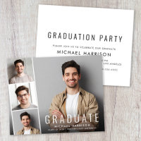 Invitación de graduación con tira de fotos económi