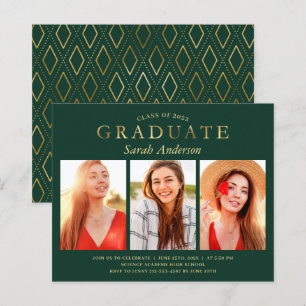 Lámina Invitación de graduación de 3 fotos con presupuest