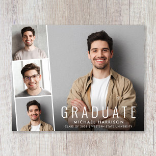 Lámina Invitación de graduación de Collage de fotos de pr
