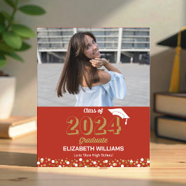 Lámina Invitación de Graduación de Foto con Guión de Oro 