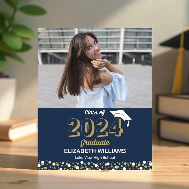 Lámina Invitación de Graduación de Foto con Guión de Oro  (Subido por el creador)