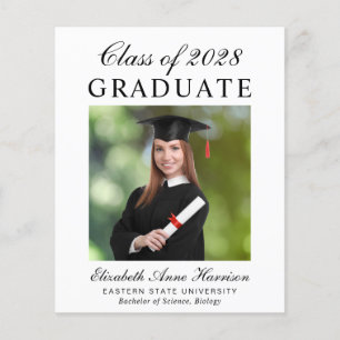 Lámina Invitación de Graduación de Foto de Budget College