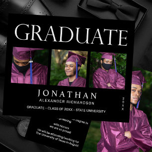 Lámina Invitación de Graduación de Foto de Budget Modern