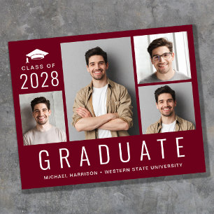 Lámina Invitación de Graduación de Foto de Budget Modern