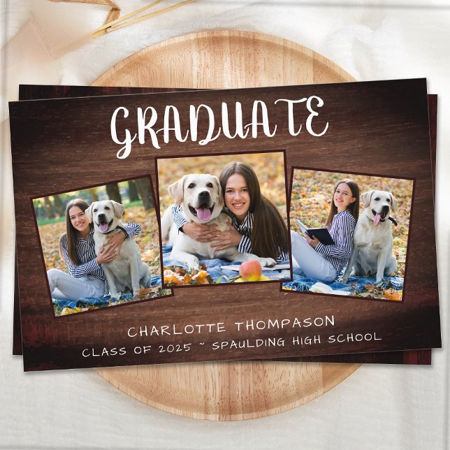 Lámina Invitación de Graduación de Foto de Budget Rustic  (Subido por el creador)