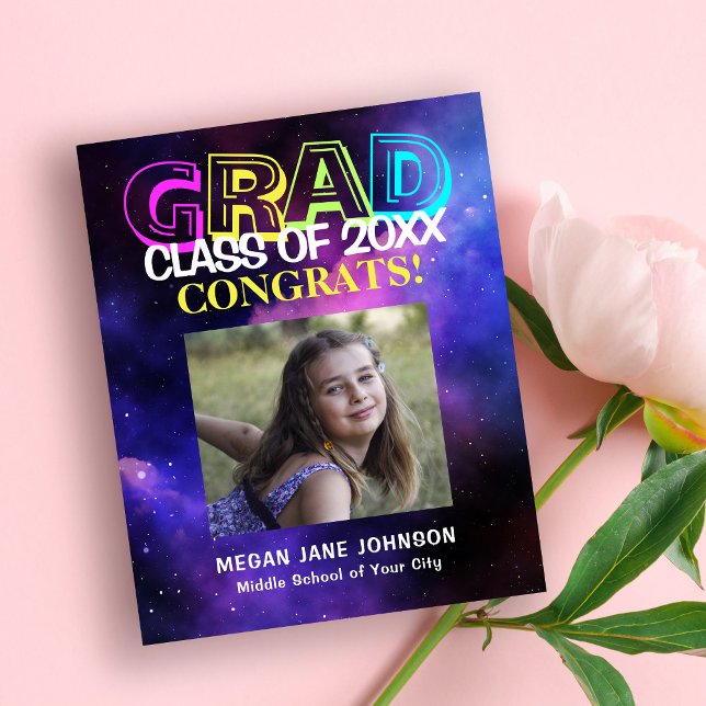 Lámina Invitación de graduación de foto de escuela secund (Subido por el creador)