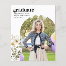 Lámina Invitación de Graduación de Foto de Flor Silvestre