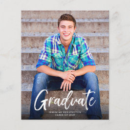Lámina Invitación de Graduación de Foto de Guión Negrita 