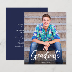 Lámina Invitación de Graduación de Foto de Guión Negrita