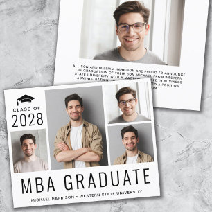 Lámina Invitación de Graduación de Foto de MBA de presupu