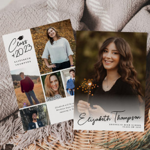 Lámina Invitación de Graduación de Foto de Nombre de Scri