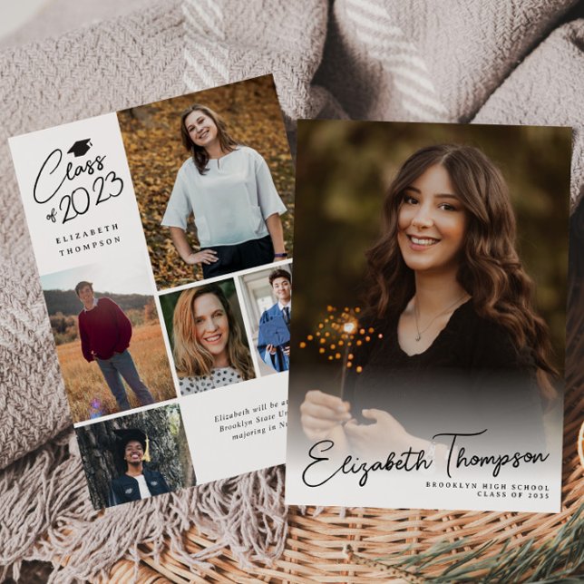 Lámina Invitación de Graduación de Foto de Nombre de Scri (Subido por el creador)