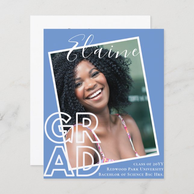 Lámina INVITACIÓN de Graduación de FOTO de RESTO DE PRESU (Anverso / Reverso)