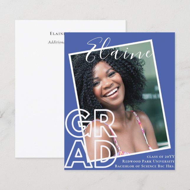 Lámina INVITACIÓN de Graduación de FOTO de RESTO DE PRESU (Anverso / Reverso)