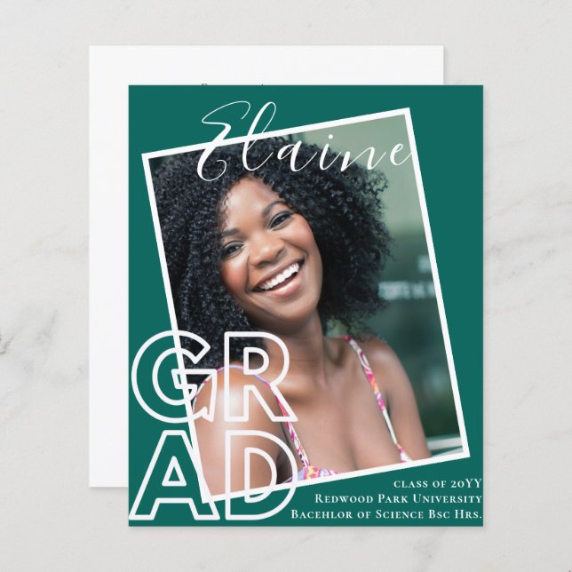 Lámina INVITACIÓN de Graduación de FOTO de RESTO DE PRESU (Anverso / Reverso)