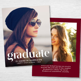 Lámina Invitación de Graduación de Foto de Tendencia Pres