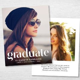 Lámina Invitación de Graduación de Foto de Tendencia Pres