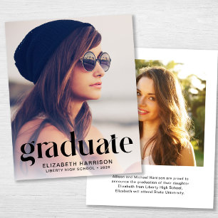 Lámina Invitación de Graduación de Foto de Tendencia Pres
